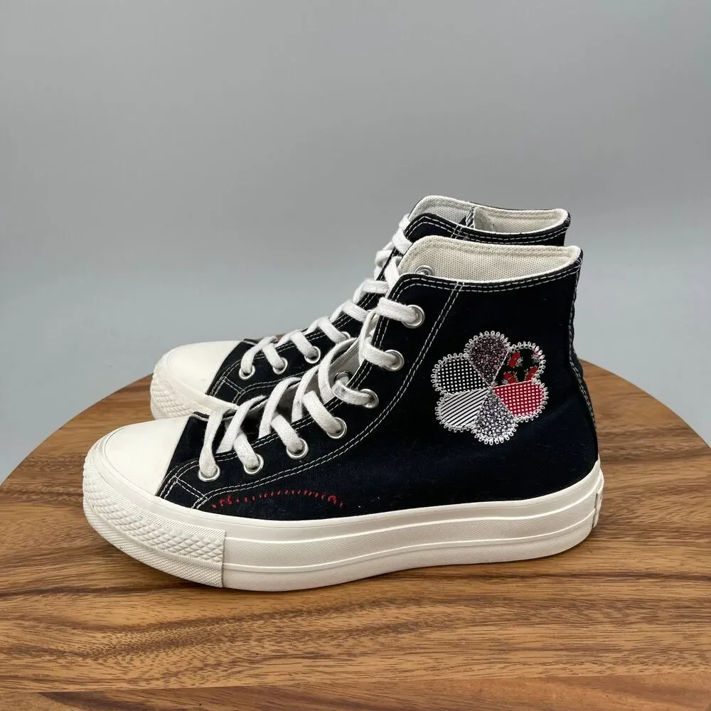 Converse Chuck Taylor All Star Lift Shoes Womens 8.5 Platform Crafted Patchwork